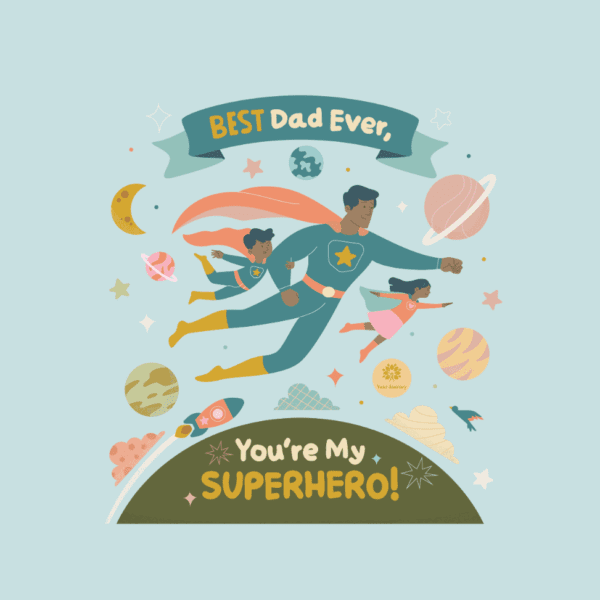 Magical Superhero Dad Poster – Whimsical Father’s Day Art